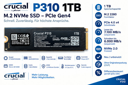 Crucial p310 1tb nvme ssd - crucial,