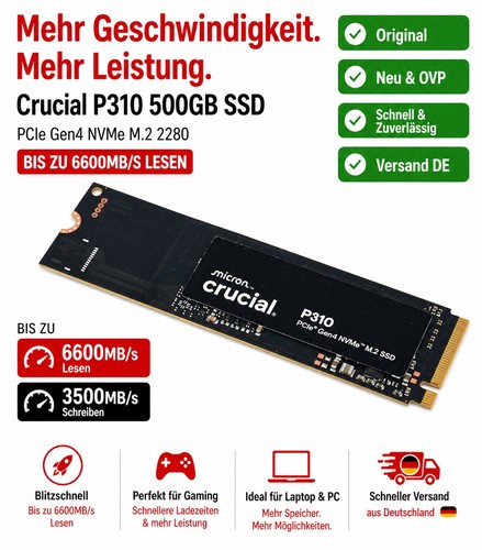 Crucial p310 500gb ssd - crucial, pcie