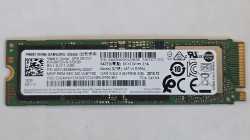 256gb samsung pm981 nvme ssd - 256gb,