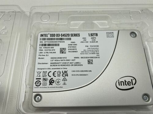 New intel s4520 92tb ssd - 1.92tb,